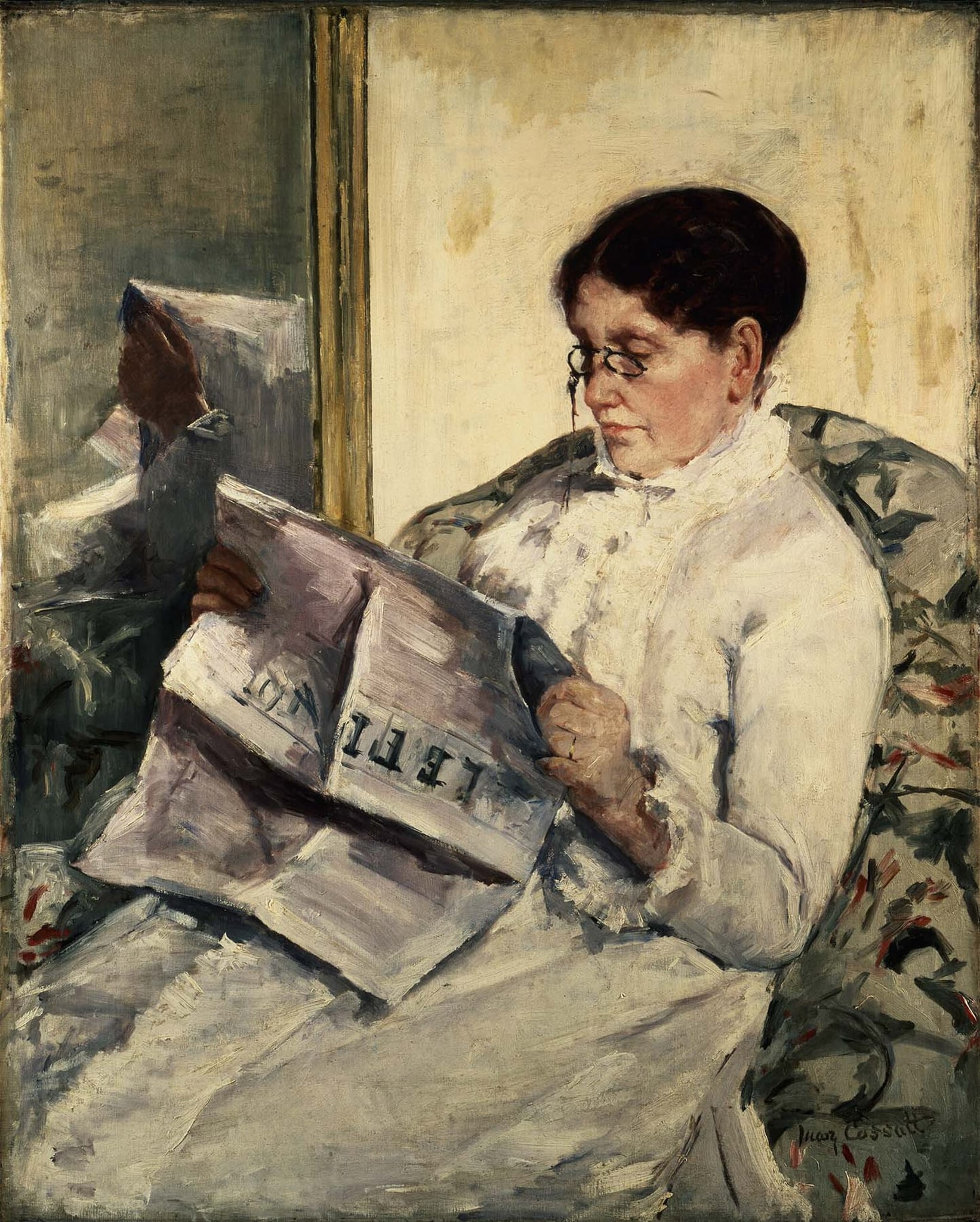 Reading Le Figaro by Mary Cassatt