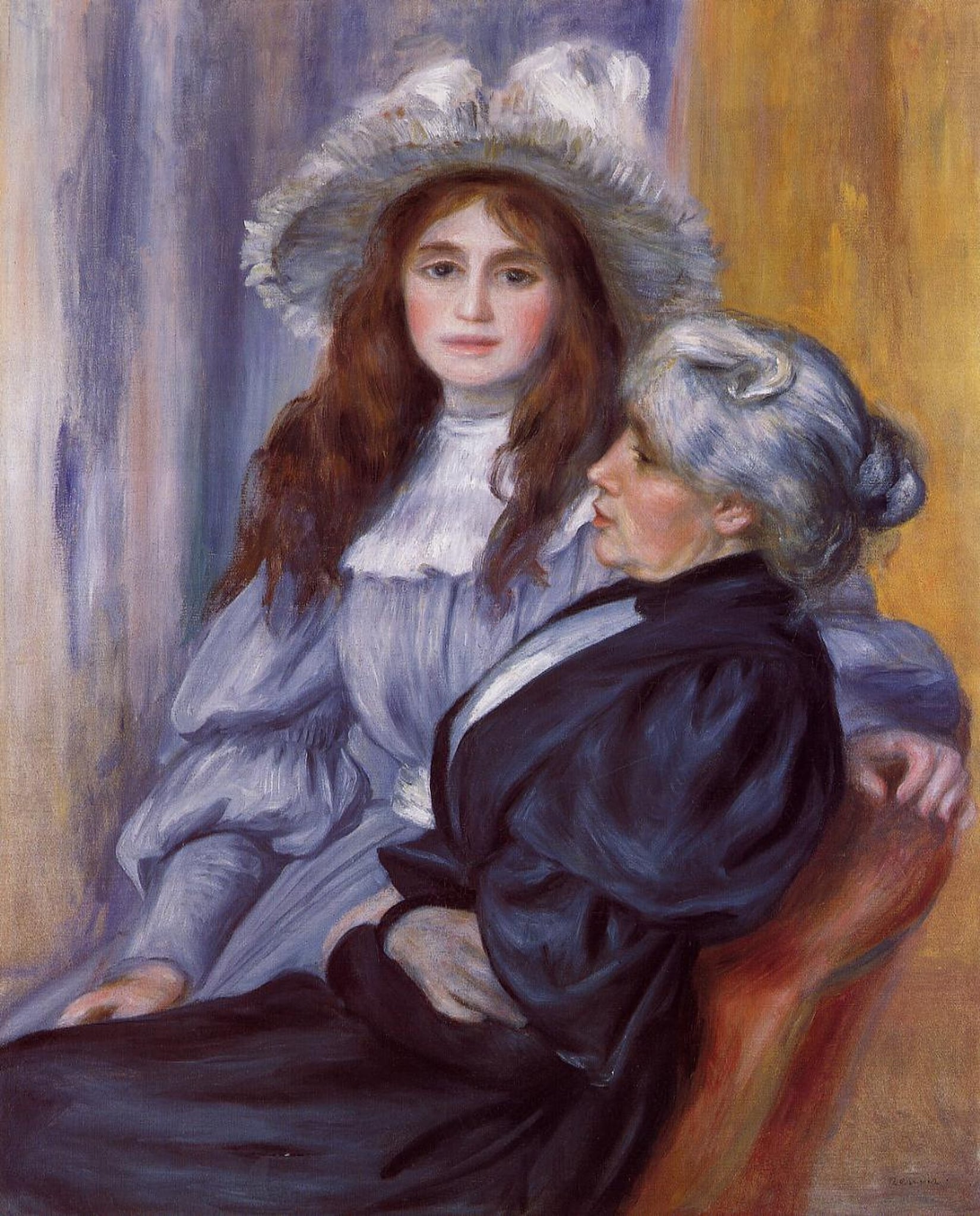 Berthe Morisot et sa fille, Julie Manet by Pierre-Auguste Renoir