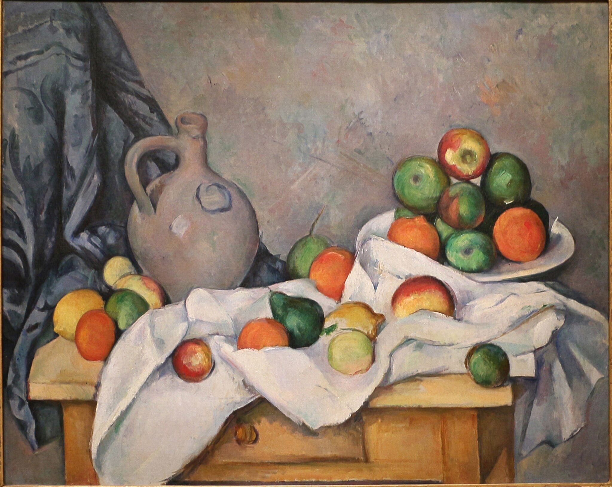 Rideau, Cruchon et Compotier (Curtain, Jug and Fruit Bowl) by Paul Cézanne