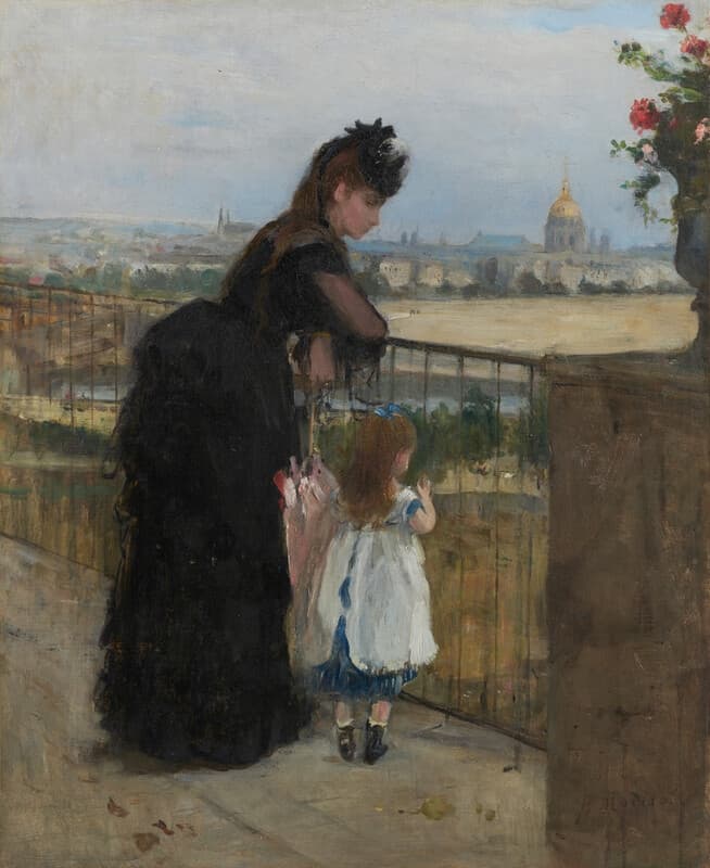 Femme et enfant au balcon (Woman and Child on the Balcony)