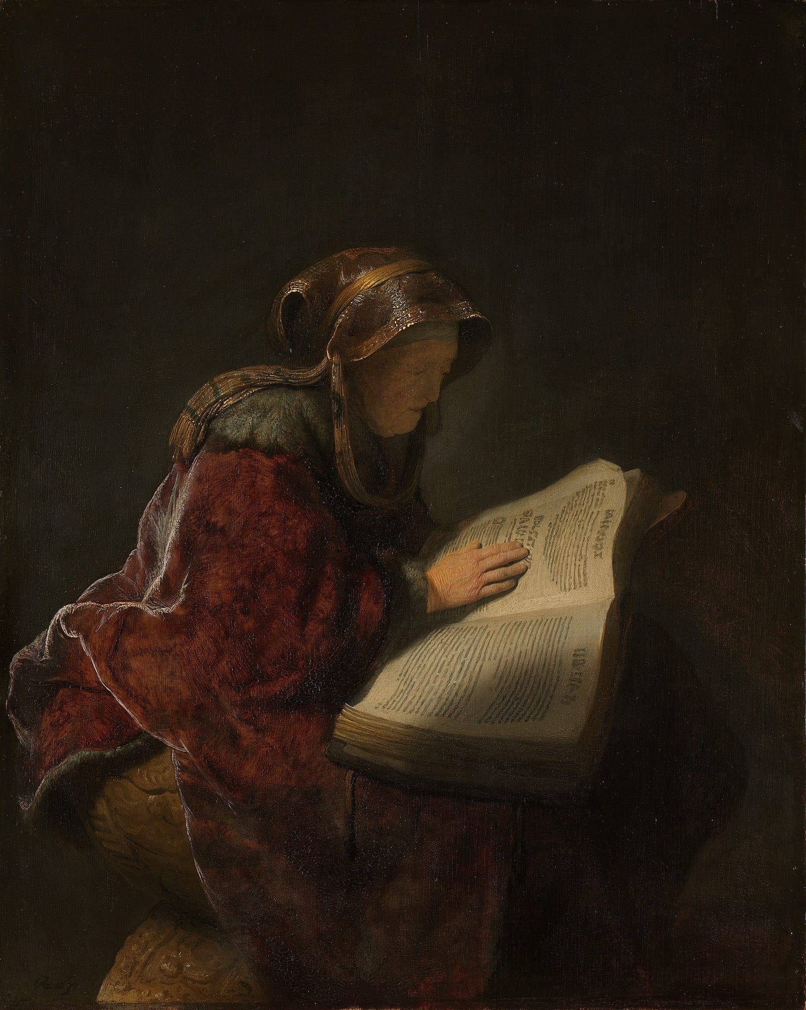 Old Woman Reading, Probably the Prophetess Anna