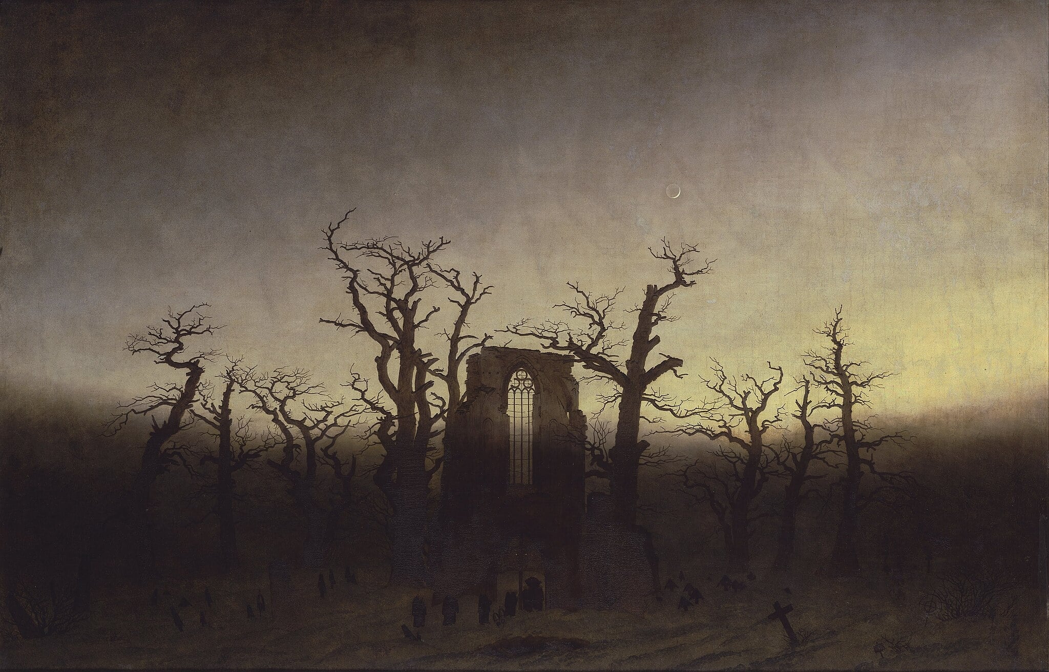 The Abbey in the Oakwood (Abtei im Eichwald) by Caspar David Friedrich