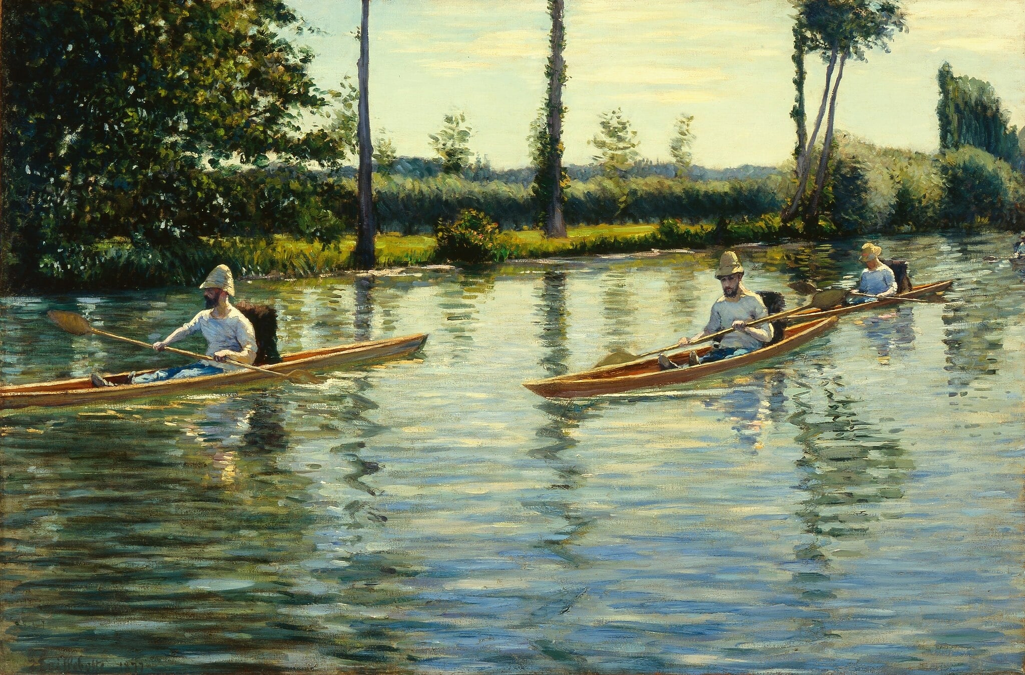 Skiffs on the Yerres (Périssoires sur l'Yerres) by Gustave Caillebotte