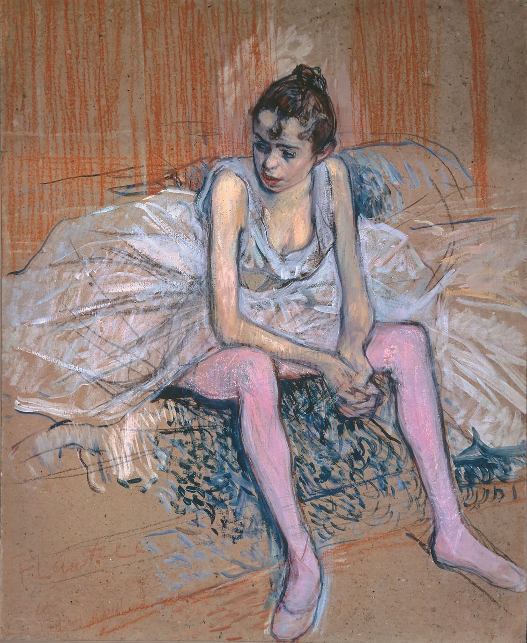 Danseuse assise aux bas roses (Dancer Seated with Pink Stockings)