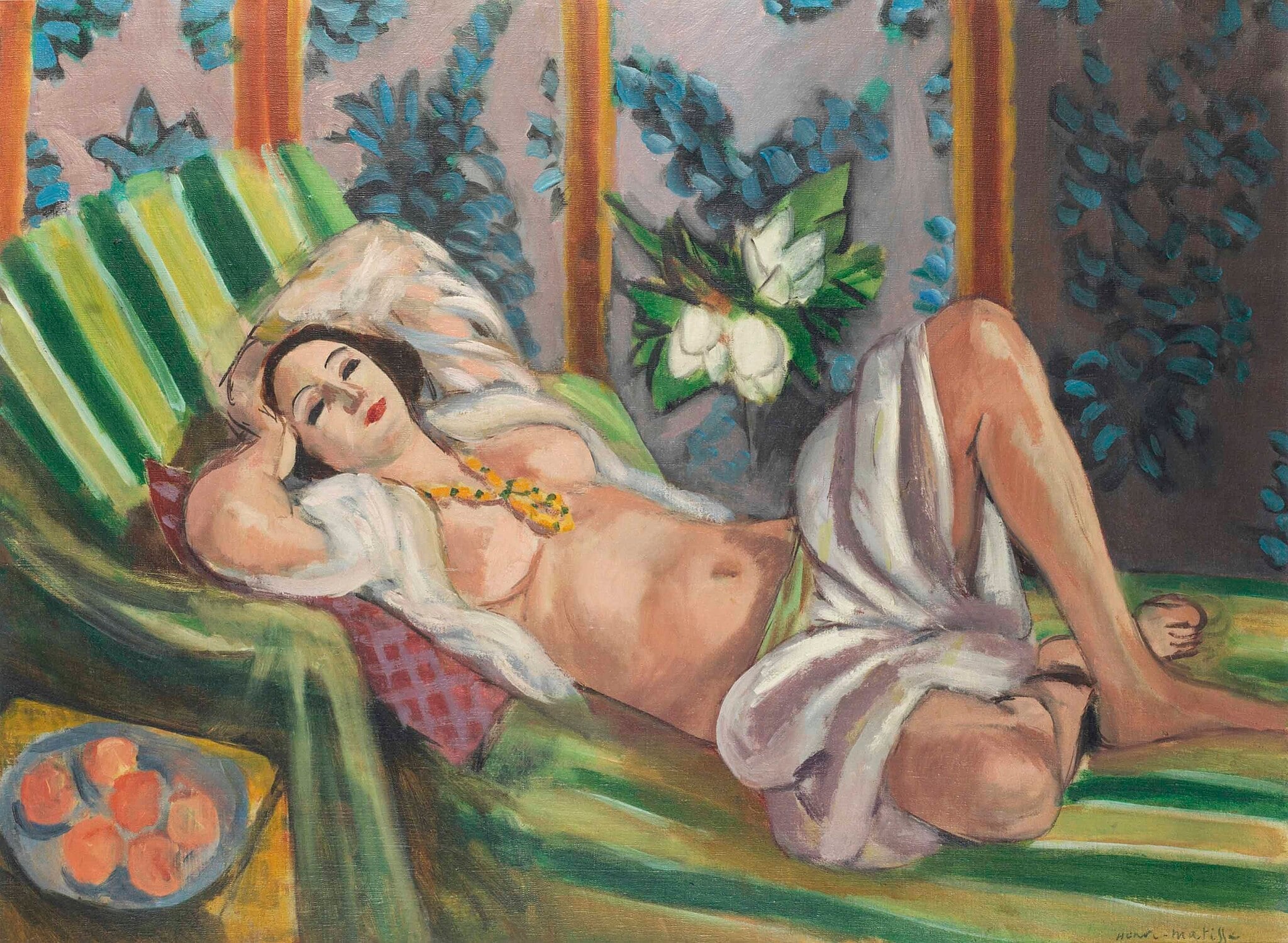 Odalisque couchée aux magnolias by Henri Matisse
