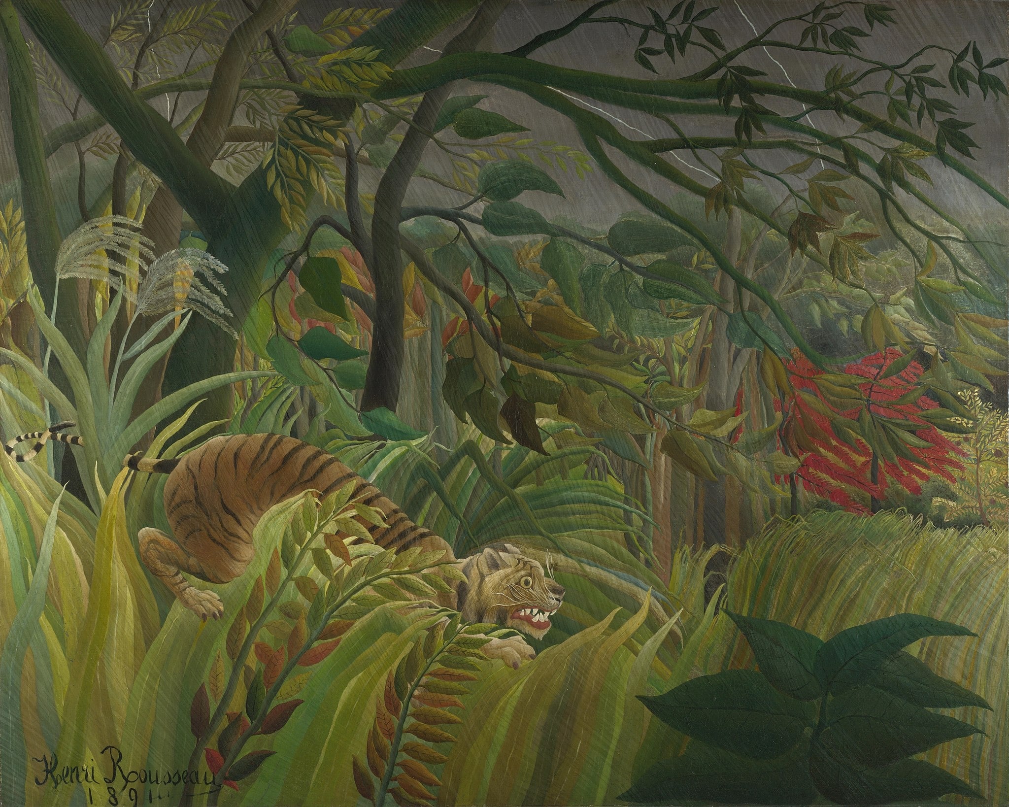 Tiger in a Tropical Storm (Surprised!) by Henri Rousseau