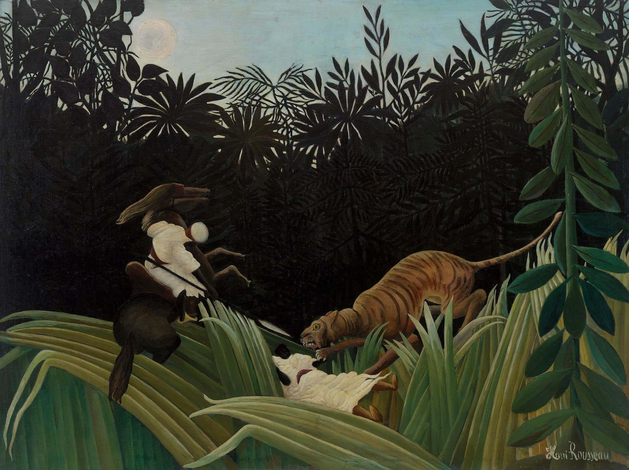 Scouts Attacked by a Tiger (Éclaireurs attaqués par un tigre)