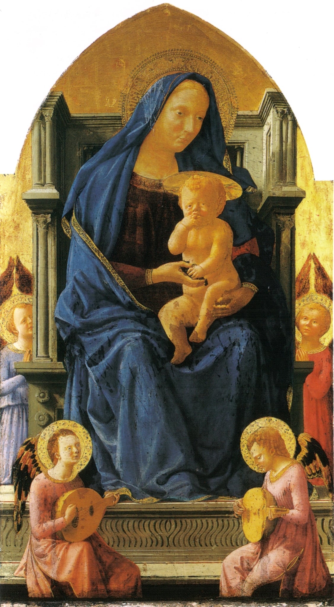 Virgin and Child (central panel of the Pisa Polyptych) by Masaccio