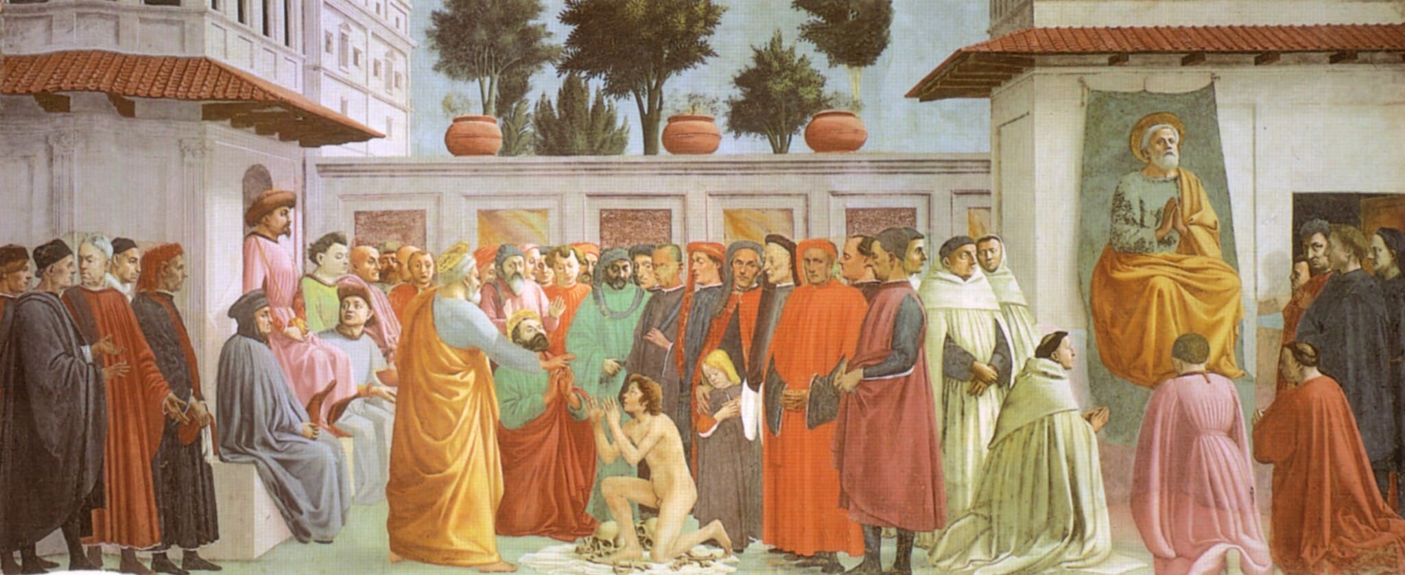 Raising of the Son of Theophilus and St Peter Enthroned